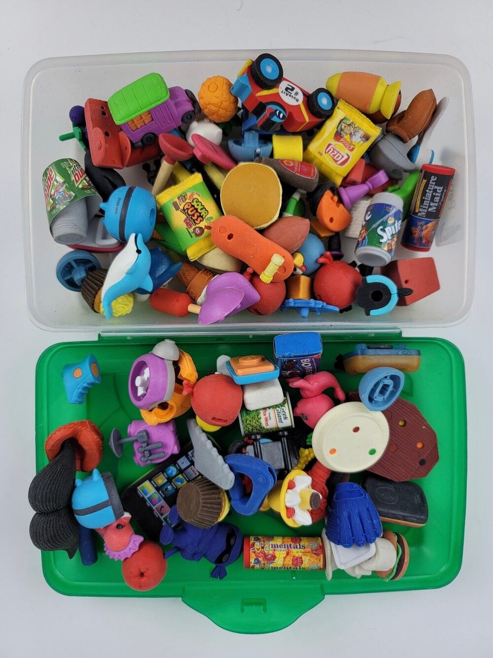 Large Lot 80+ Wacky Packages Pencil Erasers Variety Miniatures Angry Birds